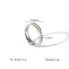 Wholesale Women's Titanium Steel And Stainless Steel Ring With Geometric Pattern And Inlaid Zircon Light Luxury Design