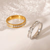 Wholesale Women's Titanium Steel And Stainless Steel Ring With Geometric Pattern And Inlaid Zircon Light Luxury Design
