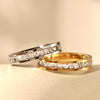 Wholesale Women's Titanium Steel And Stainless Steel Ring With Geometric Pattern And Inlaid Zircon Light Luxury Design