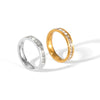 Wholesale Women's Titanium Steel And Stainless Steel Ring With Geometric Pattern And Inlaid Zircon Light Luxury Design