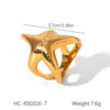 Wholesale Women's Titanium Steel And Stainless Steel Spherical Geometric Ring With 18K Gold Electroplating