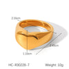 Wholesale Women's Titanium Steel And Stainless Steel Spherical Geometric Ring With 18K Gold Electroplating