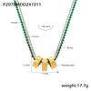 Wholesale Women's 316L Stainless Steel And Zircon Geometric 3Ring Clavicle Necklace With Electroplated 18K Real Gold Color