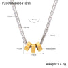 Wholesale Women's 316L Stainless Steel And Zircon Geometric 3Ring Clavicle Necklace With Electroplated 18K Real Gold Color