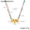 Wholesale Women's 316L Stainless Steel And Zircon Geometric 3Ring Clavicle Necklace With Electroplated 18K Real Gold Color