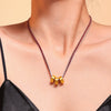 Wholesale Women's 316L Stainless Steel And Zircon Geometric 3Ring Clavicle Necklace With Electroplated 18K Real Gold Color