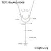 Wholesale Women's Titanium Steel And Zircon Jewelry With Geometric Pattern Tassel Double Clavicle Necklace And Temperament Bracelet Electroplated