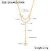 Wholesale Women's Titanium Steel And Zircon Jewelry With Geometric Pattern Tassel Double Clavicle Necklace And Temperament Bracelet Electroplated
