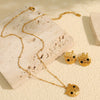 Wholesale Women's 316L Stainless Steel Animal Owl Pendant Earrings With Electroplating Design