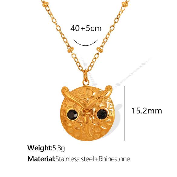 Wholesale Women's 316L Stainless Steel Animal Owl Pendant Earrings With Electroplating Design