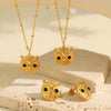 Wholesale Women's 316L Stainless Steel Animal Owl Pendant Earrings With Electroplating Design