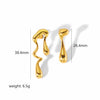 Wholesale Women's Titanium Steel Asymmetric Lava Drop Earrings With Geometric Pattern And Electroplating Design