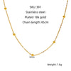 Wholesale Women's Titanium Steel Beaded Necklace And Bracelet With Geometric Design And Electroplating