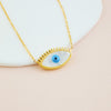 Wholesale Women's Titanium Steel Blue Eye Necklace With Electroplating
