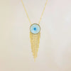 Wholesale Women's Titanium Steel Blue Eye Necklace With Electroplating