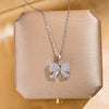 Wholesale Women's Titanium Steel Bow Diamondinlaid Necklace Jewelry