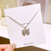Wholesale Women's Titanium Steel Bow Diamondinlaid Necklace Jewelry