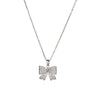 Wholesale Women's Titanium Steel Bow Diamondinlaid Necklace Jewelry