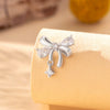 Wholesale Women's Titanium Steel Bow Inlaid Zircon Earrings