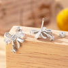 Wholesale Women's Titanium Steel Bow Inlaid Zircon Earrings