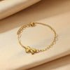 Wholesale Women's Titanium Steel Bow Pendant Bracelet With Geometric Pin Chain And Electroplating Design
