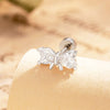 Wholesale Women's Titanium Steel Bow Zirconia Earrings