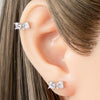 Wholesale Women's Titanium Steel Bow Zirconia Earrings