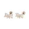 Wholesale Women's Titanium Steel Bow Zirconia Earrings