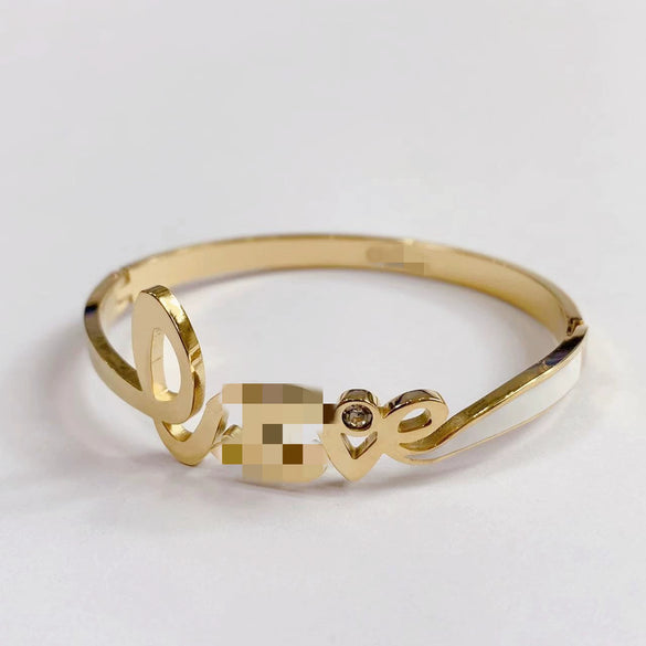 Wholesale Women's Titanium Steel Bracelet In Rose Gold Color With Polish Finish French Retro And Minimalist Style