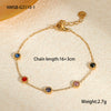 Wholesale Women's Titanium Steel Bracelet Inlaid With Color Zircon Fashion Geometric Style Electroplated Light Luxury High End Sense