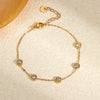 Wholesale Women's Titanium Steel Bracelet Inlaid With Color Zircon Fashion Geometric Style Electroplated Light Luxury High End Sense