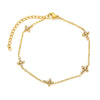 Wholesale Women's Titanium Steel Bracelet Inlaid Zirconia With Geometric And Flower Bow Patterns Gold Plated Jewelry