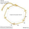 Wholesale Women's Titanium Steel Bracelet Inlaid Zirconia With Geometric And Flower Bow Patterns Gold Plated Jewelry