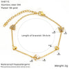 Wholesale Women's Titanium Steel Bracelet Inlaid Zirconia With Geometric And Flower Bow Patterns Gold Plated Jewelry