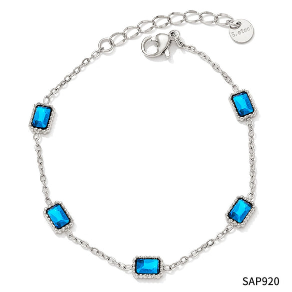 Wholesale Women's Titanium Steel Bracelet Suit With Heart Rhombus Geometric Shapes Electroplated