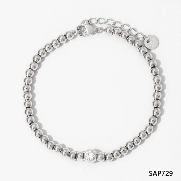 Wholesale Women's Titanium Steel Bracelet Suit With Heart Rhombus Geometric Shapes Electroplated