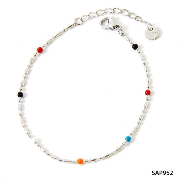 Wholesale Women's Titanium Steel Bracelet Suit With Heart Rhombus Geometric Shapes Electroplated