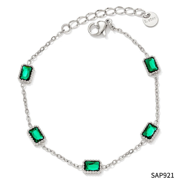 Wholesale Women's Titanium Steel Bracelet Suit With Heart Rhombus Geometric Shapes Electroplated