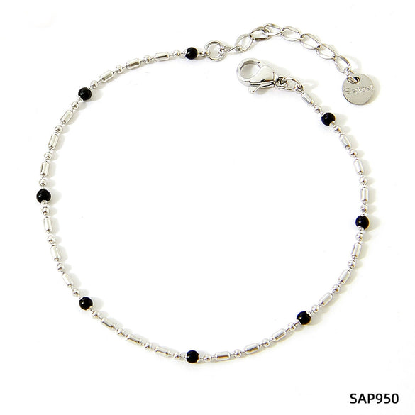 Wholesale Women's Titanium Steel Bracelet Suit With Heart Rhombus Geometric Shapes Electroplated