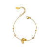 Wholesale Women's Titanium Steel Butterfly Diamond Necklace With Small Gold Beads And Ochain