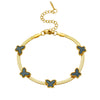 Wholesale Women's Titanium Steel Butterfly Four Leaf Clover Heart Shaped Cartoon Style Electroplated Chain Bracelet