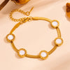 Wholesale Women's Titanium Steel Butterfly Four Leaf Clover Heart Shaped Cartoon Style Electroplated Chain Bracelet