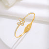Wholesale Women's Titanium Steel Butterfly Shellfish Animal Style Full Diamond Nonfading Niche Light Luxury Opening Bracelet
