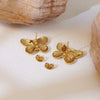Wholesale Women's Titanium Steel Butterflyshaped Earrings With Animal Pattern Electroplated
