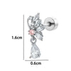 Wholesale Women's Titanium Steel Butterflyshaped Zirconia Fashion Jewelry Screw Piercing Ear Nails