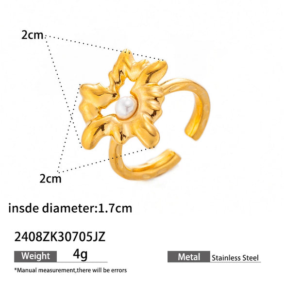 Wholesale Women's Titanium Steel Cartoon Character Electroplated Open Ring