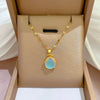 Wholesale Women's Titanium Steel Cartoon Geometric Diamond Microinlaid Real Gold Necklace