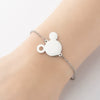 Wholesale Women's Titanium Steel Cartoon Mickey Mouse Bracelet With Electroplating Design