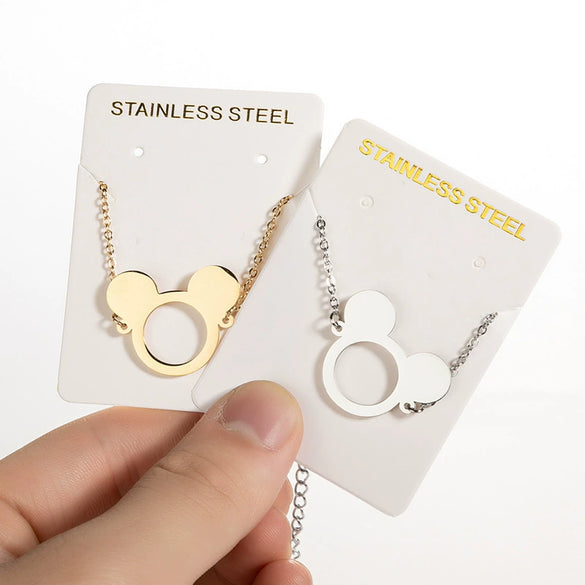 Wholesale Women's Titanium Steel Cartoon Mickey Mouse Bracelet With Electroplating Design