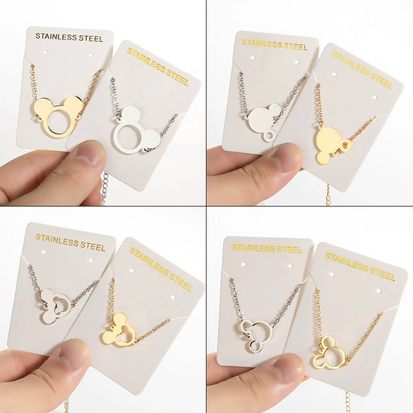 Wholesale Women's Titanium Steel Cartoon Mickey Mouse Bracelet With Electroplating Design